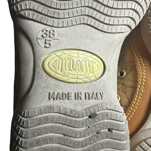 Alviero Martini 1a Classe Sneakers SZ 38 US 7.5 Map Print Leather Travel Style - Picture 10 of 11